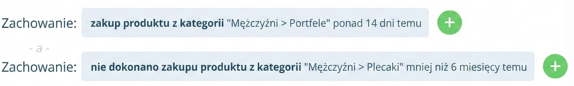 4. Segmentuj według (braku) zakupu w konkretnej kategorii lub konkretnego produktu