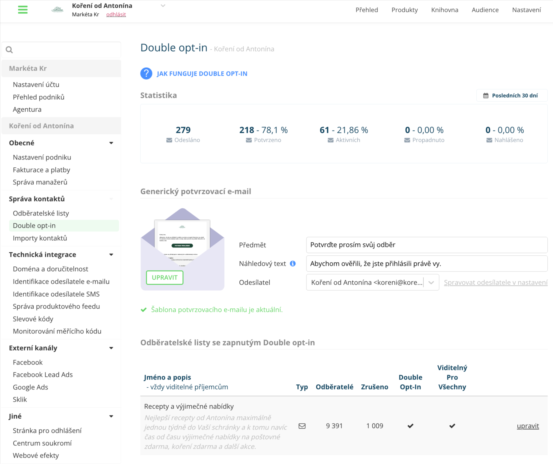 Jak nastavit double opt-in v Leadhubu