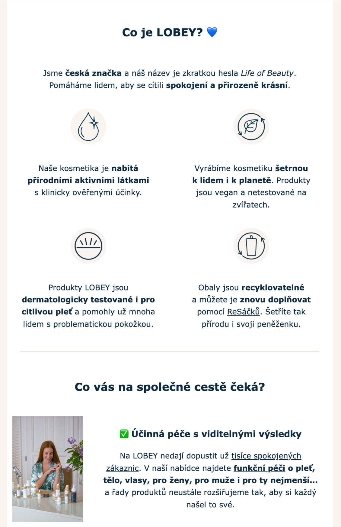 Ukázka uvítacího e-mailu Lobey.cz