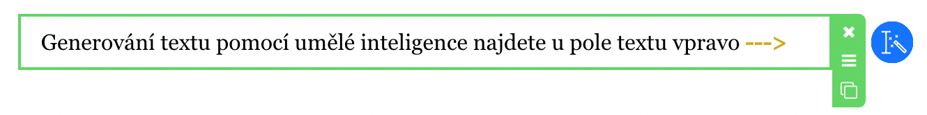 Náhled generování textu v Leadhubu