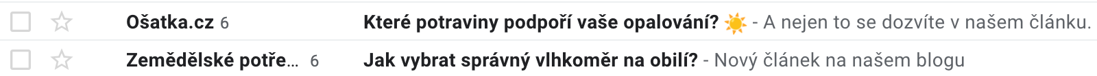 Vzhled v inboxu - takhle ano