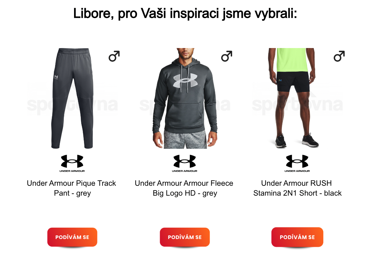 Doporučování produktů na základě značky a pohlaví