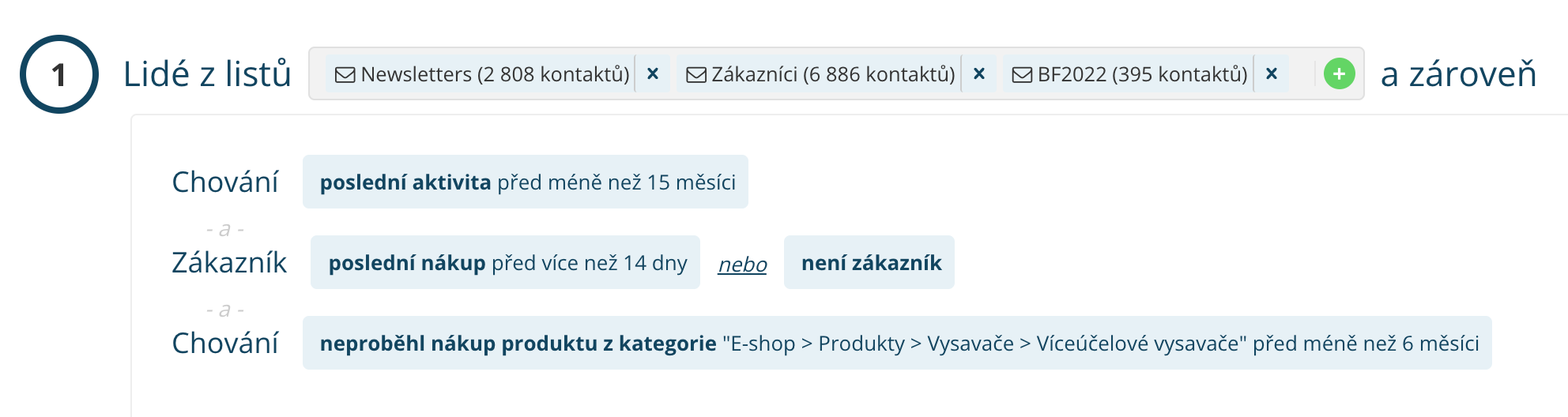Segmentace pro newslettery v Leadhubu