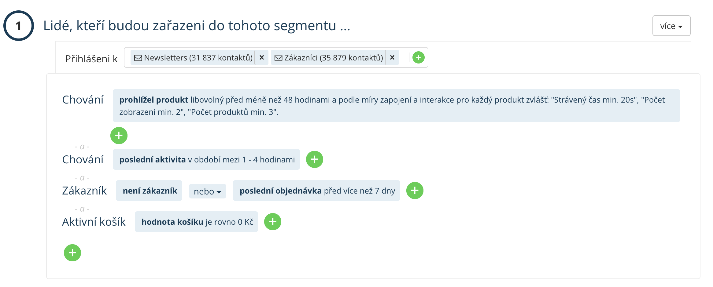 Ukázka cílení prohlížené produkty
