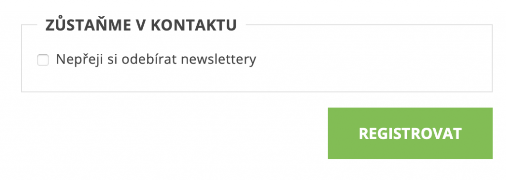 registrace shoptet opt out checkbox