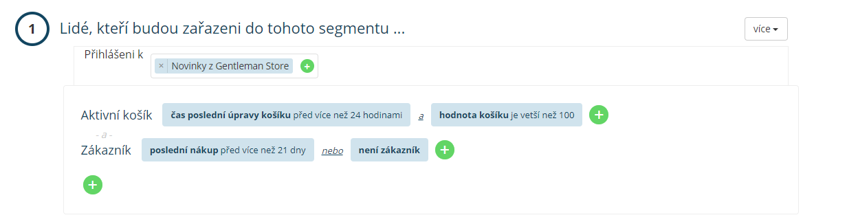 Nastavení automatizace opuštěný košík