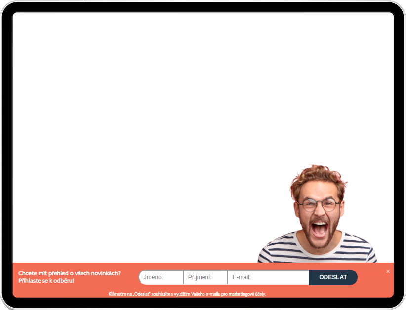 Přihlašovací lišta pro odběr novinek