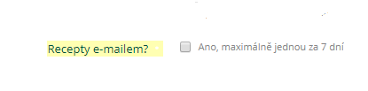 Checkbox pro přihlášení k odběru