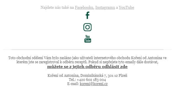 Funkční odkazy v patičce