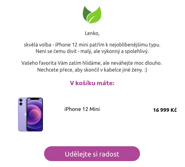 Efektivní e-mailing díky zachráněným košíkům