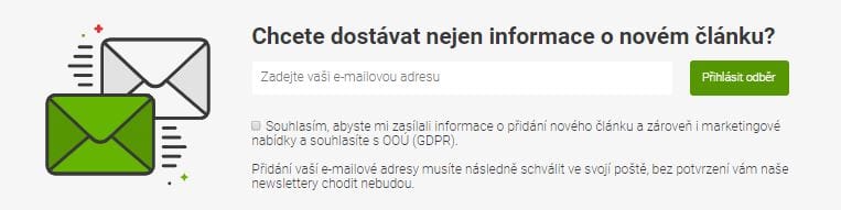 Formulář v patičce webu pro budování kvalitní databáze