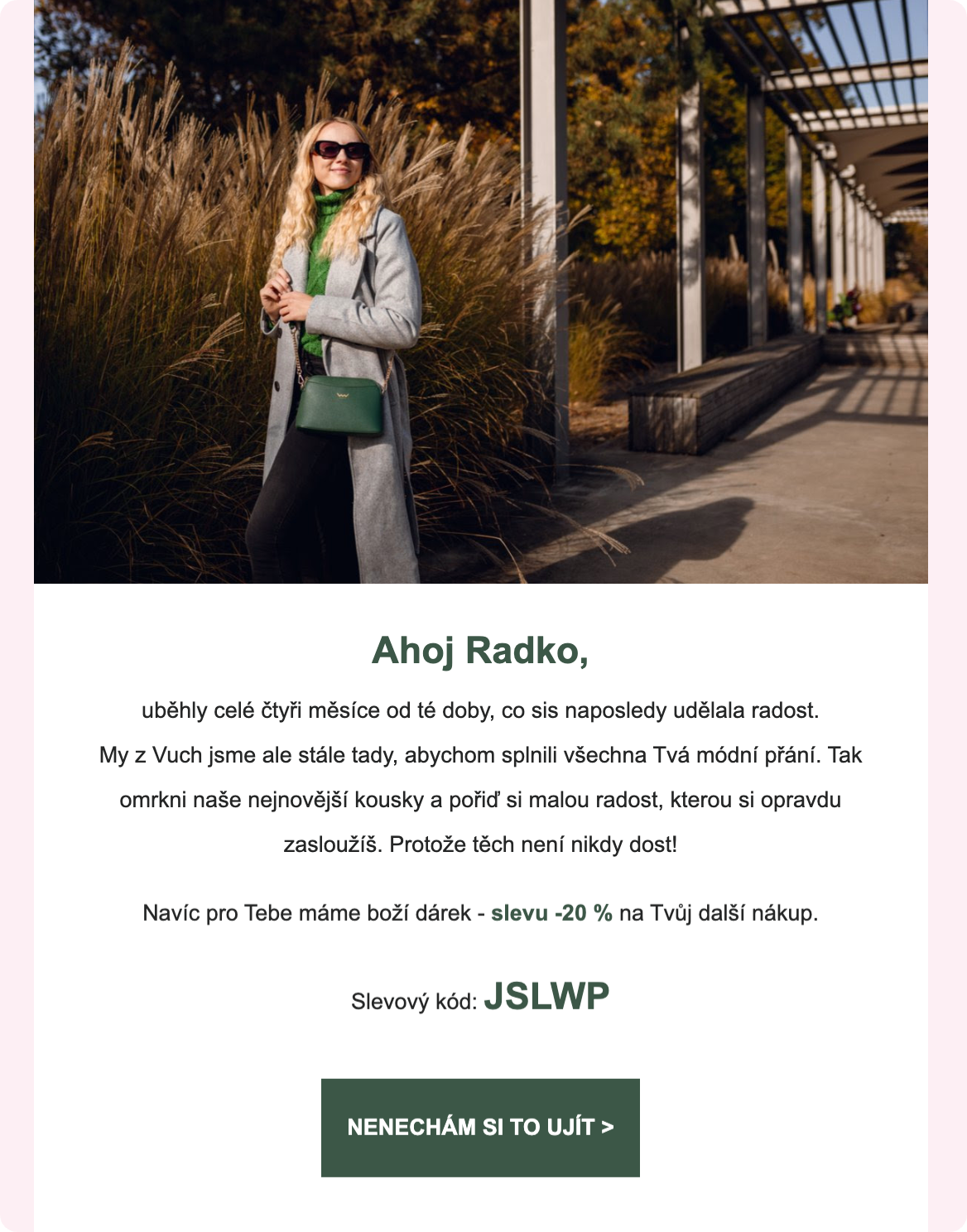 Retenční kampaň klienta VUCH.cz