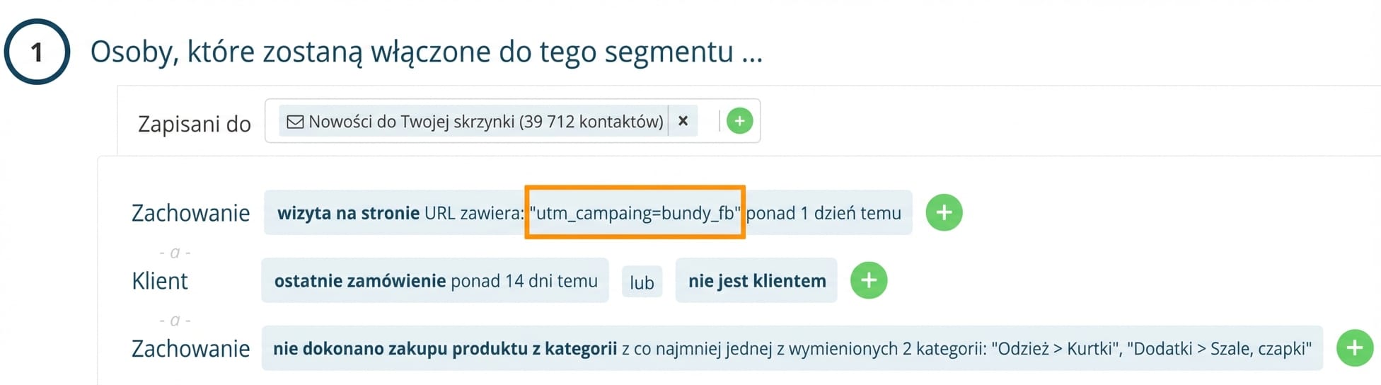 Targetowanie po parametrach UTM