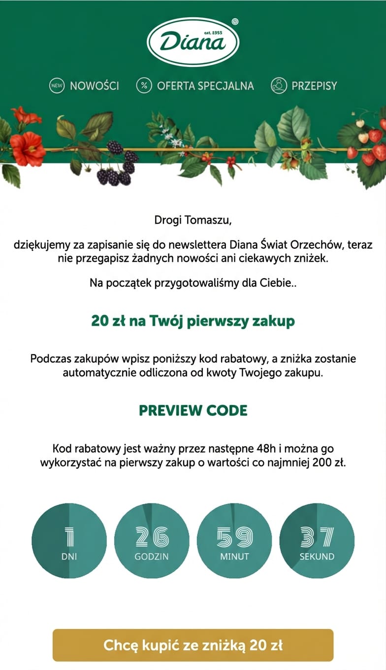 Zniżka na pierwszy zakup