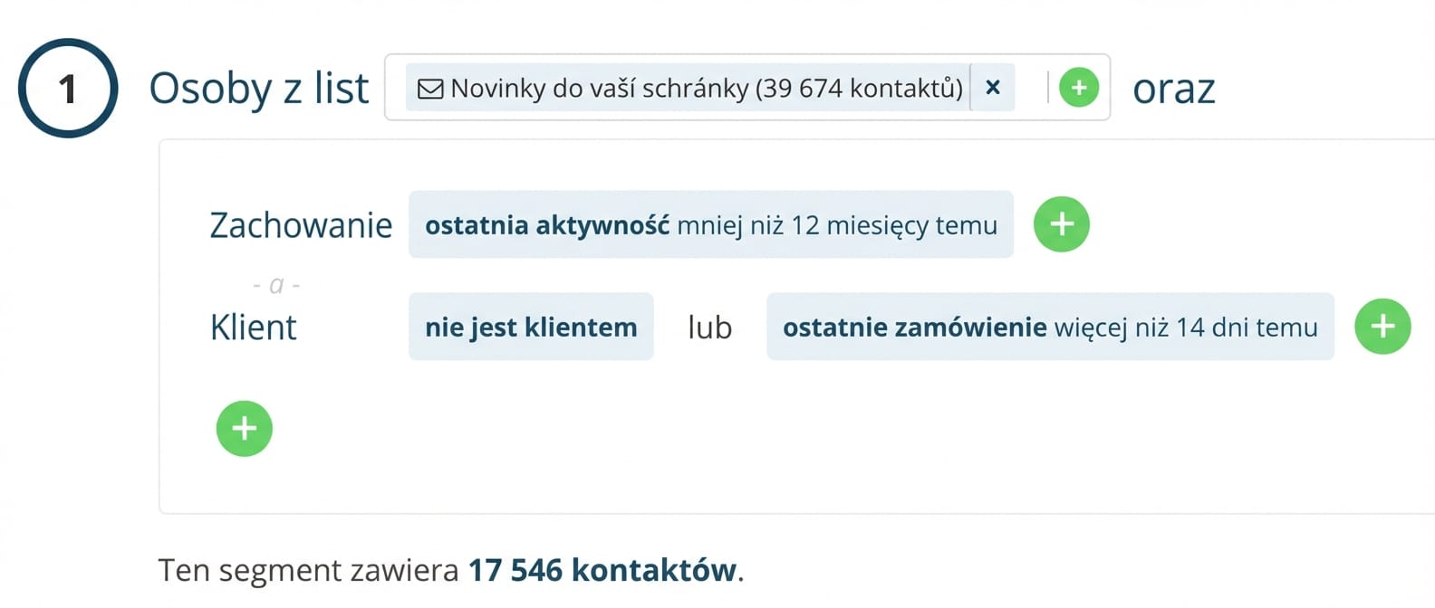 Wybierasz segment subskrybentów, do którego chcesz wysłać newsletter.