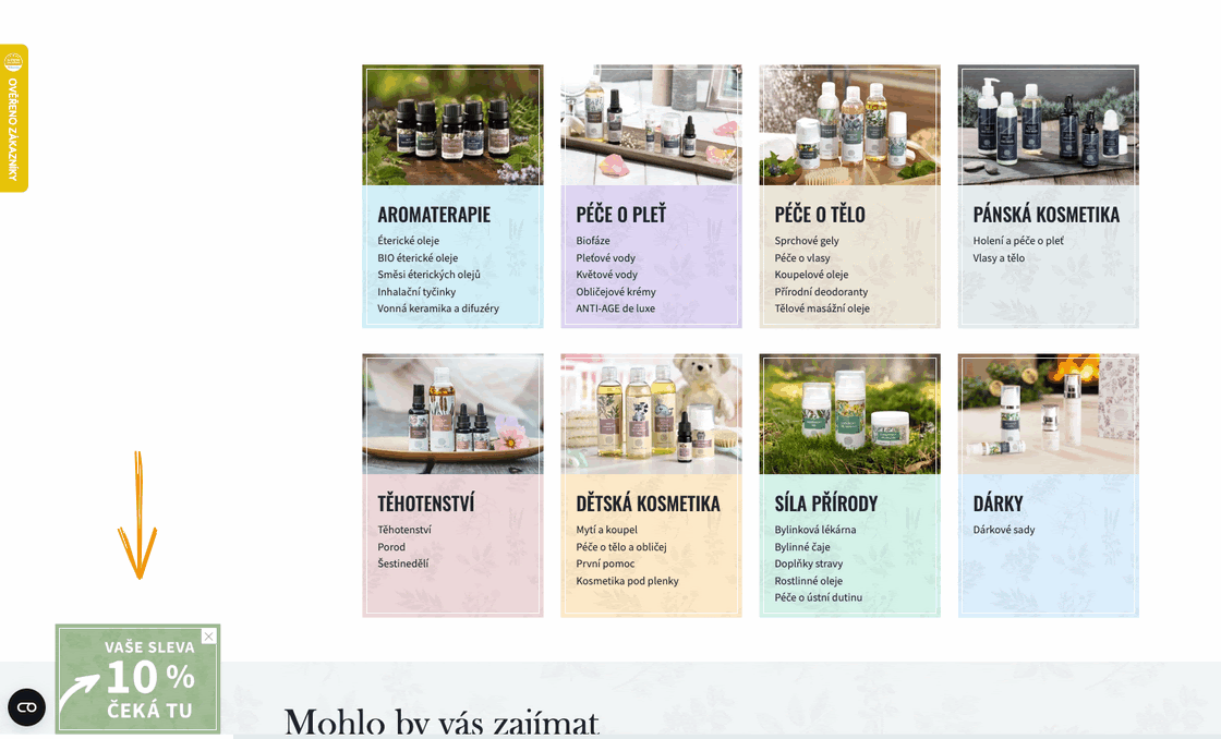 Ukázka pop-up sleva na první nákup klienta Nobilistilia.cz