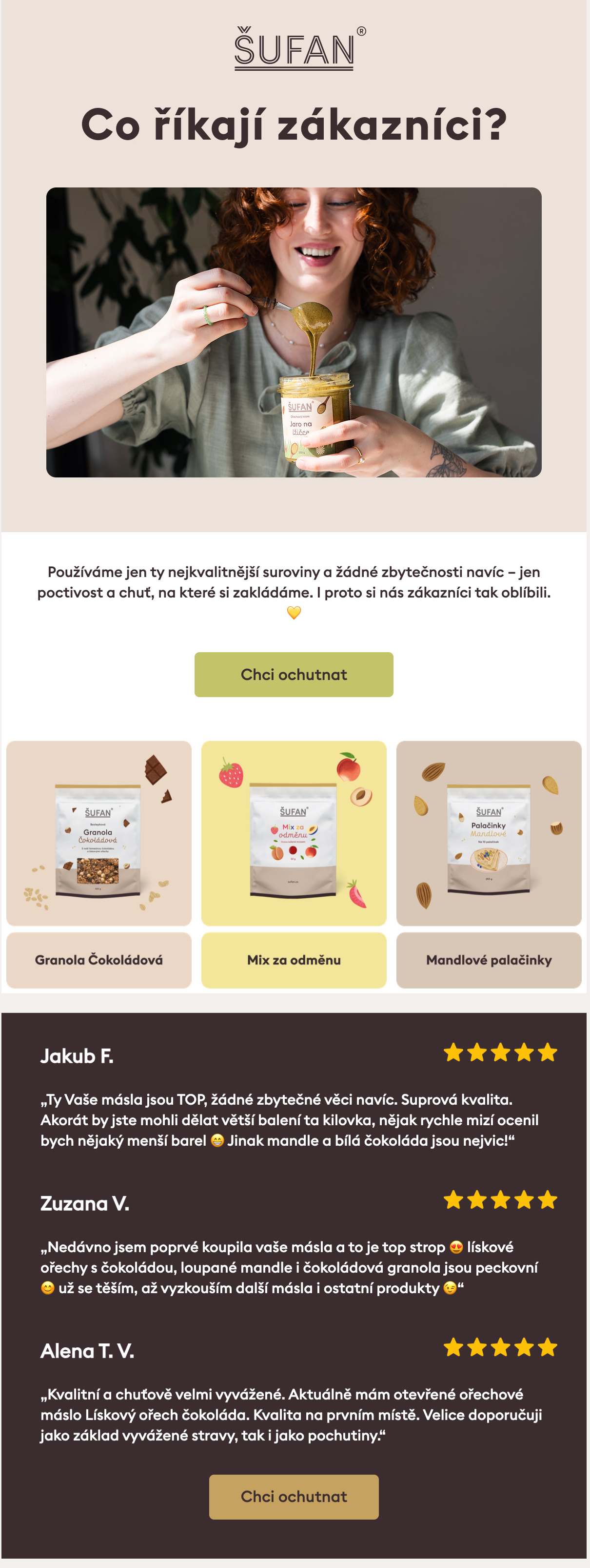 Ukázka uvítacího e-mailu klienta Sufan.cz