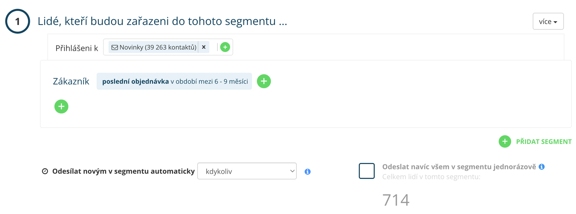 Segmentace zákazníků podle doby od posledního nákupu v Leadhubu
