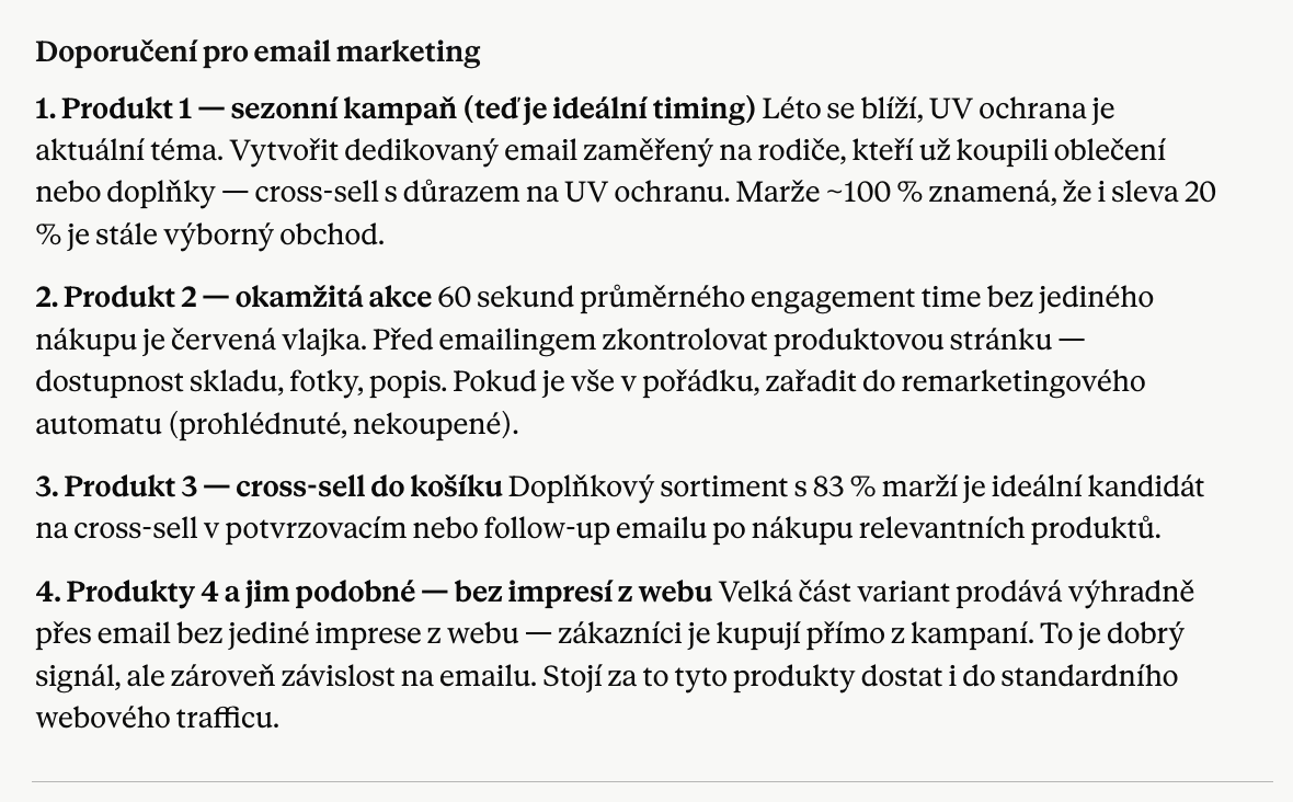 Návrh propagace maržových produktů od AI asistenta Claude přes MCP Leadhub