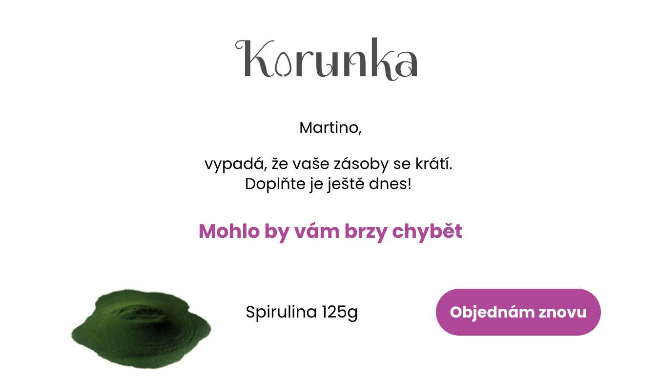 Připomeňte ve správnou chvíli docházející produkty kampaní, kterou v Leadhubu najdete předpřipravenou