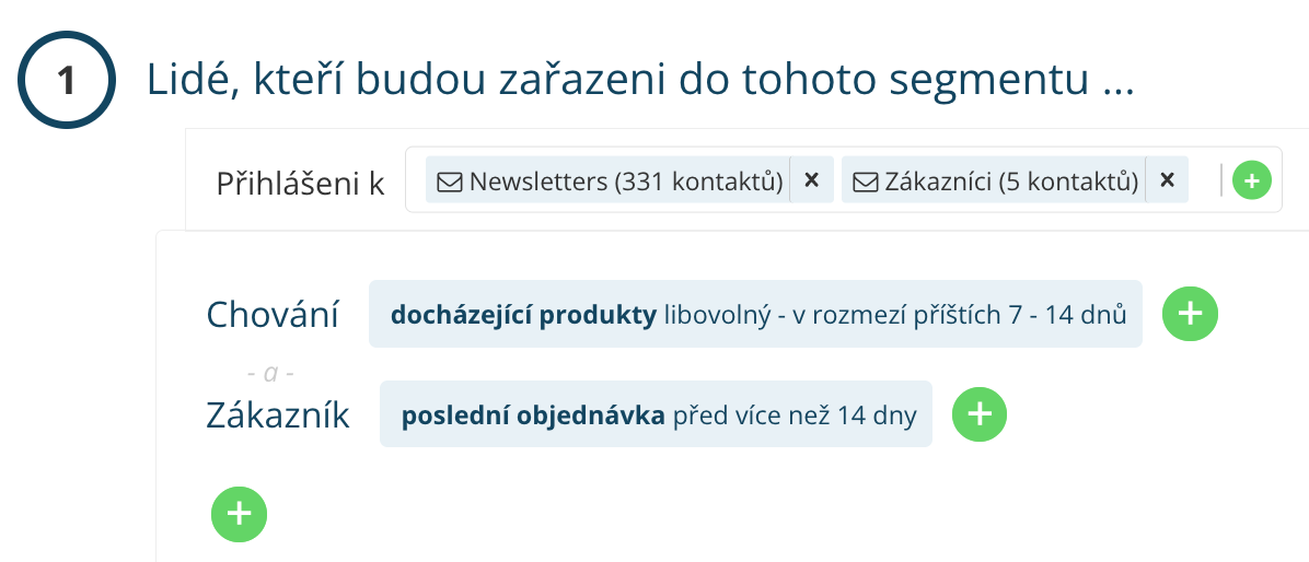 Nastavení automatické kampaně připomínající docházející zboží v Leadhubu