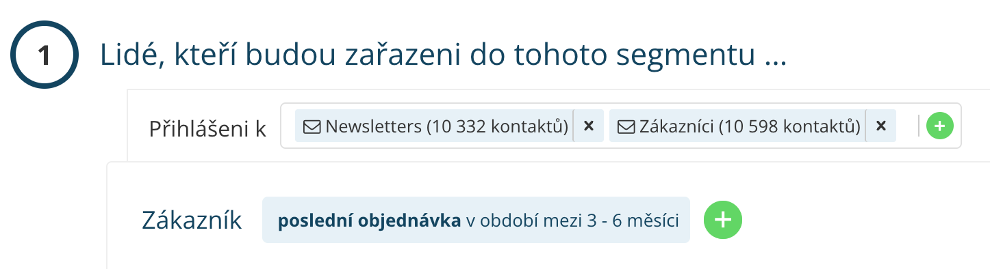 Ukázka nastavení retenční kampaně 3 měsíce od poslední objednávky v Leadhubu