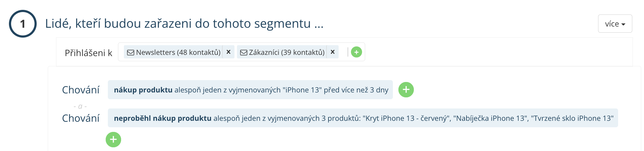 Ukázka cross-sell kampaně v Leadhubu