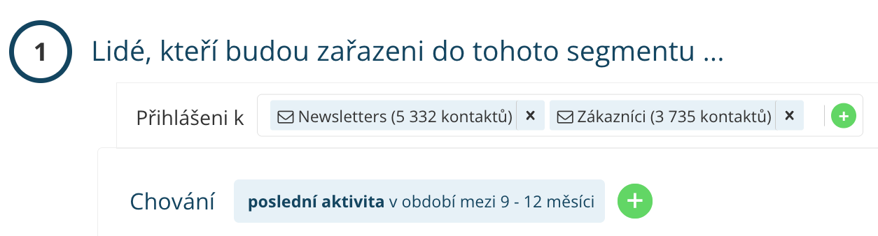 Cílení win back kampaně v Leadhubu podle poslední aktivity