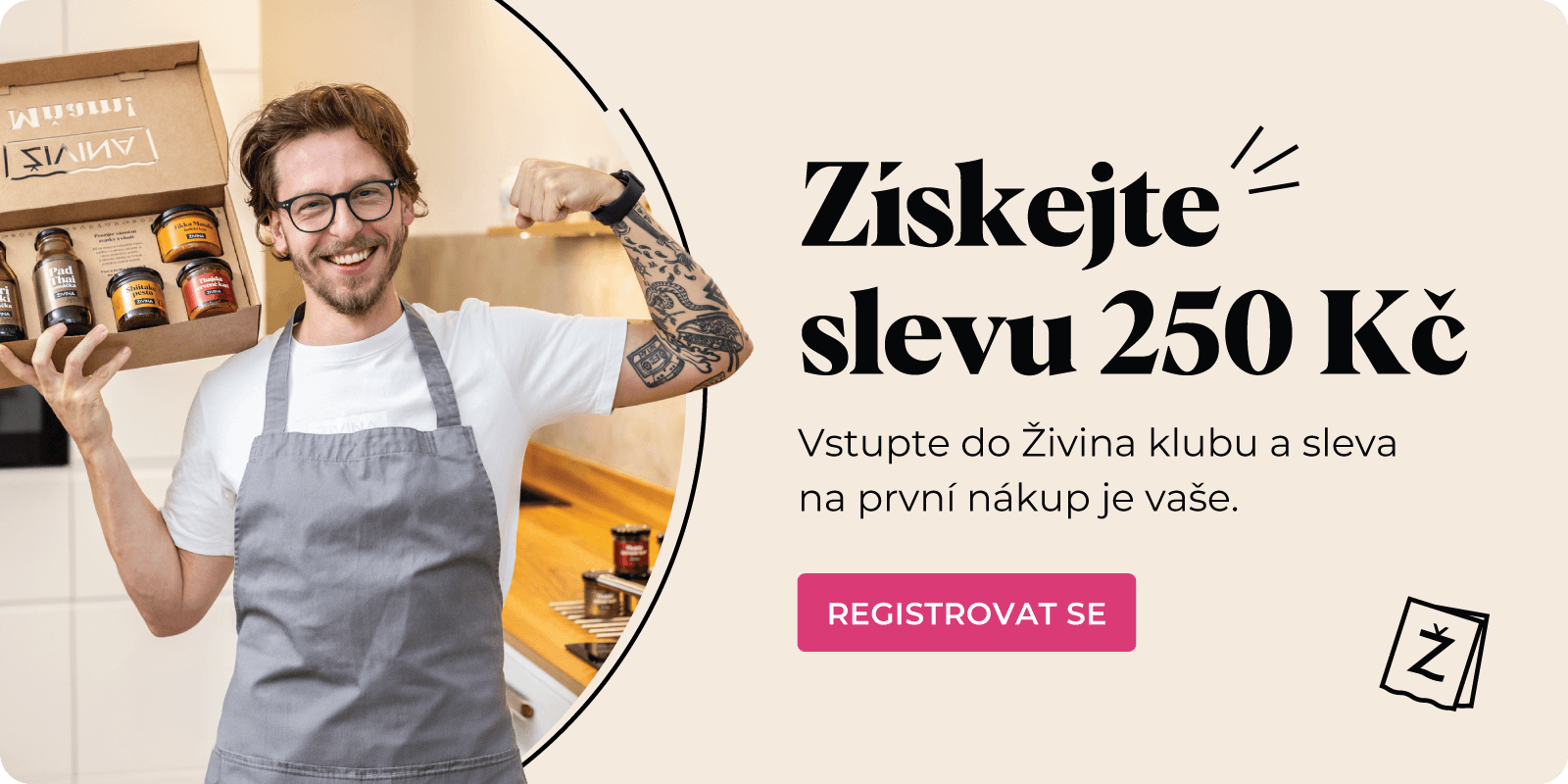 Ukázka pop-up okna klienta Živina.cz, který je spuštěn z Leadhubu